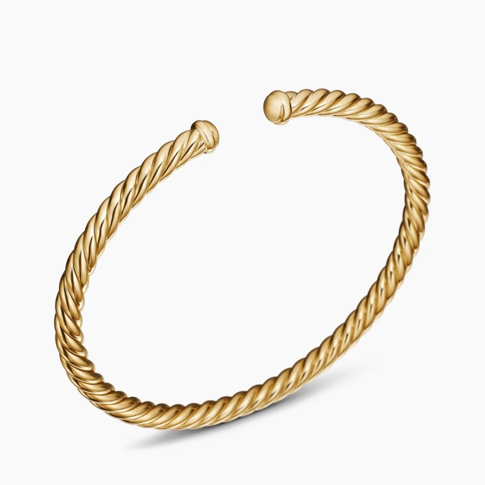 David Yurman Cable Flex Bracelet 18K Yellow Gold, 4mm